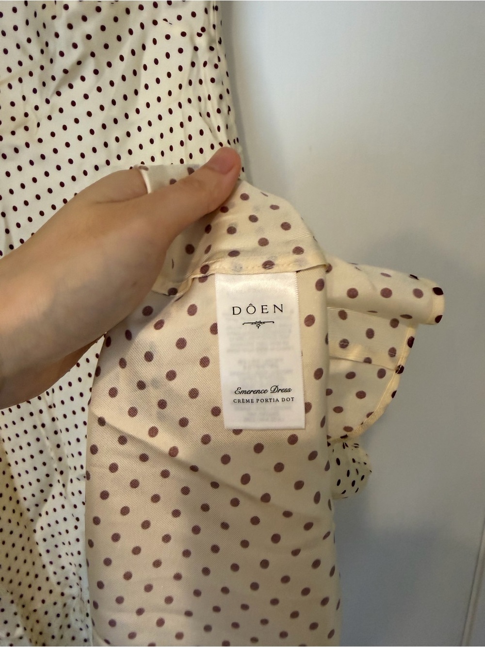 NWOT size s Doen Emerence Dress — Crème with Black Dot - Picture 5 of 6